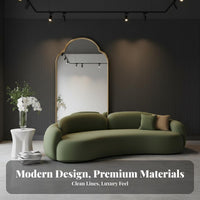 High-Density Foam Filling Irregular Shape Loveseat Skin-Friendly Curved Sofa Solid Wood Frame Modern Freeform Couch Ergonomic Support for Apartment Dwellers, Interior Designers, Design Enthusiasts