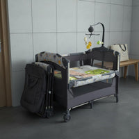 Multifunctional Portable Baby Crib Foldable Folding Travel Cot Installation-Installation-Ready Multifunction Pack and Play Breathable Mesh for Infants, Newborns, Toddlers, Bedroom, Living Room