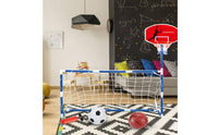 2 in 1 Basketball Hoop Soccer Goal Easy Assembly Football Goal with Basketball Backboard Parent-Child Interaction for Indoor, Outdoor, Backyard