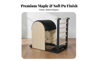 Strengthens Core Muscles Pilates Stability Chair Premium Wood & Steel Construction Wooden Pilates Equipment Set Balance Training Luxury Reformer Table Professional Grade for Fitness Enthusiasts, Home Users, Adults, Commercial Gym