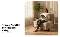 Space-Saving Armless Futon Bed Foldable Design Sleeper Sofa Multi-Functional transformable Couch two-in-versatileUse for Apartment Dwellers, Homeowners, Office Workers, Living Room