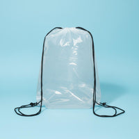 Waterproof Transparent Drawstring Backpack Large Capacity Clear Stadium Bag Lightweight Design Storage Solution for Beach