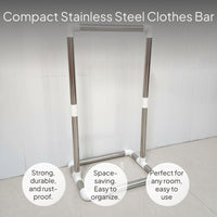 Stainless Steel 2-Tier Clothes Rack, Space-Saving Organizer