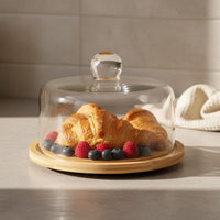 Cake Stand with Glass Dome Elegant Design Dome Lid Cake Stand Footed Dessert Pedestal Versatile Servingware Multifunctional