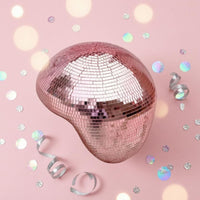 Handmade Mosaic Mirror Ornament Reflective Disco Ball Ornament Foam Base Mirrored Dome Decor