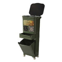 Kitchen Trash Bin with Drawer Slim Cabinet Trash Can with Wheels Space-Saving