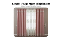 Blackout Double Layer Embroidered Curtain European Design Embroidered Double Layer Curtain Privacy Protection Window Treatment Floral Embroidery for Homeowners, Interior Decorators, Bedroom, Living Room, Nursery, Sliding Glass Door