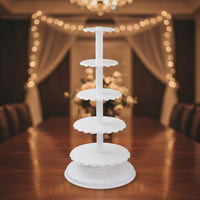 5 Tier Cake Stand Elegant Cake Stand with Plates Serving Display for Culinary Artists, Caterers