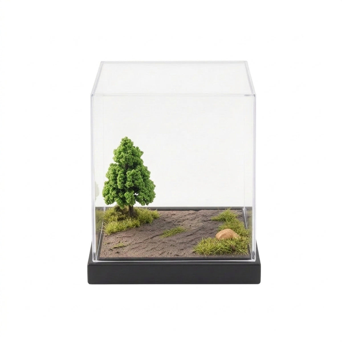 Display Diorama Base with Acrylic Display Case Dustproof Miniature Scene Base Compact for Hobbyists