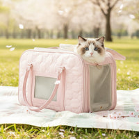 Pet Carrier Bag Quilted Soft-Sided Pet Carrier Breathable Cat Travel Bag for Small Dogs, Young Dogs