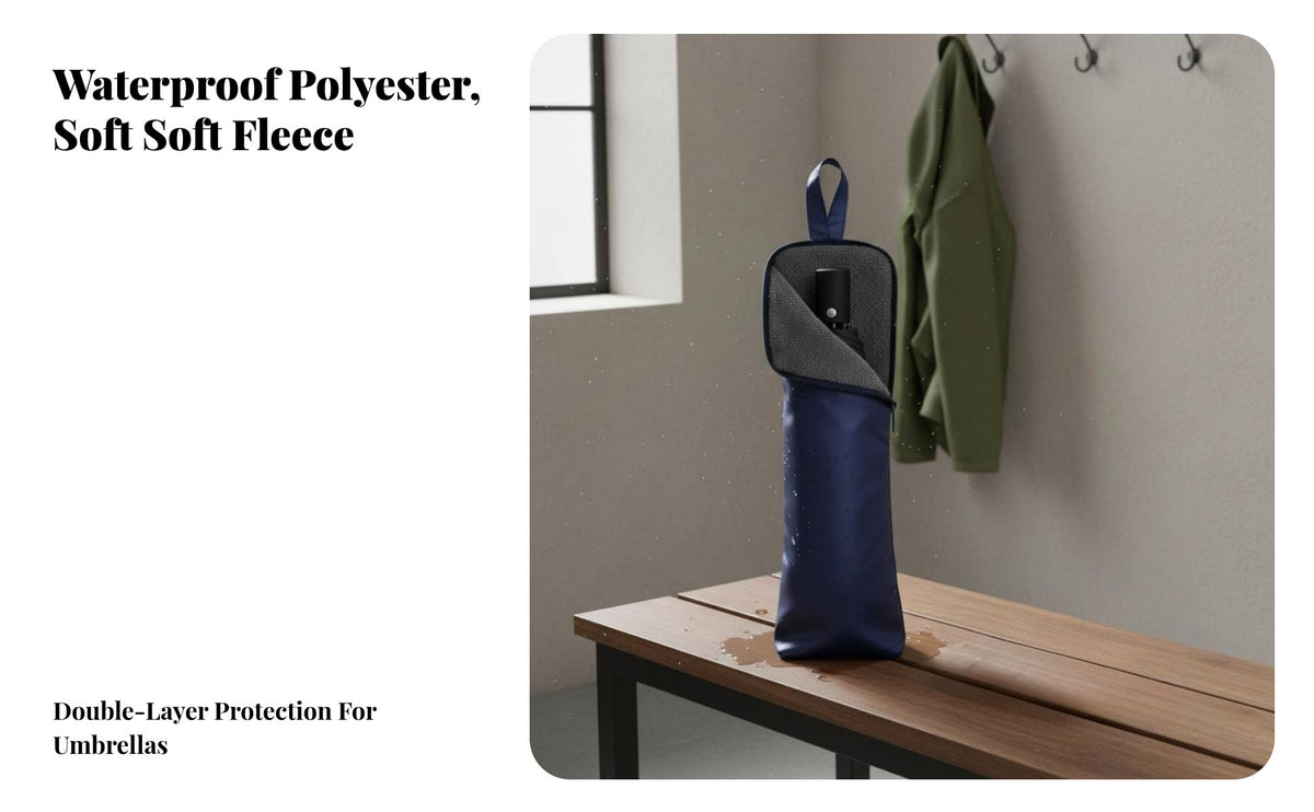 Folding Rain Gear Pouch Hanging Hook Folding Umbrella Case Leak-Resistant for Backpackers, Office Workers, Rainy Days, Commuting, Public Transport