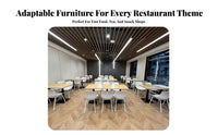 Easy to Clean Quick-Service Dining Set Sturdy Construction Restaurant Table and Chair Set Sturdy Metal Legs Cafeteria Table and Chair Combo Modern Design for Business Owners, Homeowners, Restaurants, Cafe, Cafeteria S, Diners