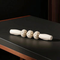 Handheld Fitness Massage Portable Roller with Ridged Balls Travel-Friendly Massage Roller with Handle for Athletes