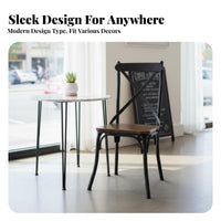 Simple Design Industrial Design Side Chair Sturdy Construction Restaurant Seat Commercial-Grade Seating Furniture Easy to Clean for Cafe Owners, Homeowners, Dining Room, Eatery, Kitchen, Balcony
