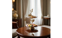 Two-Tier Serving Stand Decorative Tiered Serving Tray Easy to Clean Jewelry Display Holder for Hosts, Tabletop, Parties, Weddings