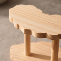 Solid Wood Display Stand for Collectibles, Figurines, and Small Plants - Tiered Desktop Organizer