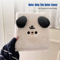 Furry Card Book, Mini Photo Album, Detachable 4-Pocket Binder, Cute Creature Cover, Idol Card Storage
