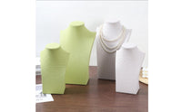 Necklace Display Stand Linen-Textured Necklace Bust Display Stand Jewelry Bust Tabletop Pendant Chain Organizer Boutique-Style