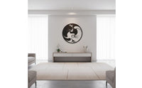 Modern Design Yin Yang Cat Wall Art Easy to Hang Cat Wall Art Long-Lasting for Living Room, Bedroom, Office