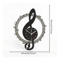 Treble Clef Wall Clock Artistic Music Wall Clock Metal for Musicians