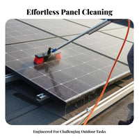 Scratch-Non-Scratch Bristles Telescopic Photovoltaic Panel Washer Lightweight Design Solar Panel Cleaning Brush Water Fed Pole Brush Kit for Professional Cleaners, Maintenance Technicians, Homeowners, Outdoor, Rooftops