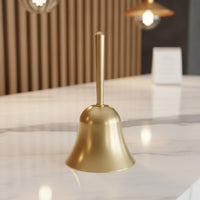 Brass Hand Bell Loud and Clear Sound Brass Handbell Vintage Design Educator's Class Bell for Caregivers, Classroom, Weddings