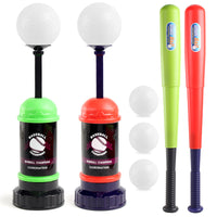 Kids Foot Pedal Baseball Launcher Training Set Indoor Outdoor Baseball Toy