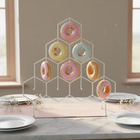 European Design Donut Stand Stereoscopic Presentation Donut Display Rack Food Grade Wrought Iron Pastry Stand Large Capacity for Bakers, Caterers, Wedding, Shop Window