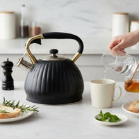 Steaming Tea Kettle Ribbed Cookware Decorative for Kitchen