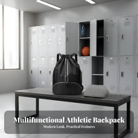 Damp and Dry Separation Gym Sack Water Sports Drawstring Backpack Multipurpose Shoe Compartment Drawstring Bag for Swimmers, Athletes, Swimming