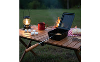 Multi-Functional Long Handle Campfire Pan Portable Rectangular Camping Cooker for Campers, Picnic, Barbecue