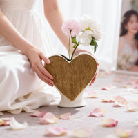 Romantic Heart-Shaped Ceramic Vase with Gold Finish for Home Decor
