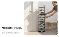 Space-Saving Narrow Shoe Rack Stable & Sturdy Vertical Shoe Storage Rack Large Capacity Home Organizer Anti-Rust for Students, Apartment Dwellers, Homeowners, Entryway, Dorm Room, Hallway, Bedroom