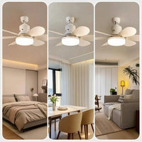 Screw-in Socket Fan Light Detachable Blades Ceiling Fan Light Wireless Controller Controlled 6-Blade for Bedroom, Dining Room