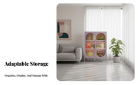 particle-resistantresistant Glass Door Cupboard long-lasting Frame book storage unit Modern Design Storage Cabinet for Book Lovers, Collectors, Homeowners, Living Room, Bedroom, Study, Office