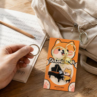 Shiba Inu Playing Instrument Keychain Cartoon Acrylic Piano Guitar Guzheng Student Couple Backpack Charm