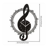 Treble Clef Wall Clock Artistic Music Wall Clock Metal for Musicians