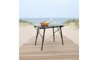 Aluminum Slat-table Sturdy Folding Camp Table Non-Slip Feet for Barbecue