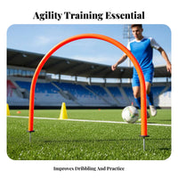 Ground Stake Agility Gate Football Dribbling Arch PVC Soccer Passing Arch for Kids, Young Athletes, Outdoor, Backyard