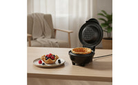 Electric Waffle Bowl Maker with Nonstick Plates Space-Saving Waffle Bowl Maker Vertical Storage Appliance Quick for Home Cooks, Breakfast, Kitchen