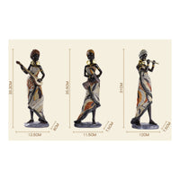 Ethnic-Inspired African Woman Figurine Decorative Black Woman Statue Patterned African Women Figurine Modern for Art Collectors, Entryway, Tabletop