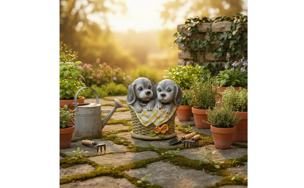 Dog Planter Weather-Resistant Dog Shaped Flower Pot Puppy Flower Pot for Gardeners, Balcony, Patio, Deck