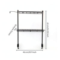 Lightweight Camping Storage Rack with Clamp Space-Saving Double-Layer Camping Rack Versatile Outdoor Desktop Shelf Multipurpose for Campers, Backpackers, Picnic