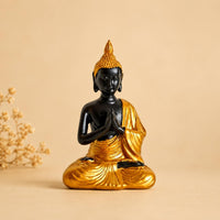 Sakyamuni Buddha Statue Resin Buddha Statue Gold and Black Finish for Altar