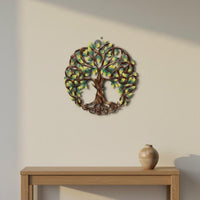 Metal Tree of Existence Wall Art Hollowed-out Design Tree of Existence Wall Decor Lightweight Iron Silhouette Art for Patio