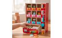 Toy Dispensing Machine with Tokens Fine Motor Skills Wooden Dispensing Machine Hands-on for Preschoolers, Kindergarten