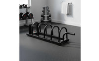 Barbell and Plate Storage Rack Stable Base Movable Fitness Disc Stand Rubber End Covers Weight Tree Stand for Home Gym