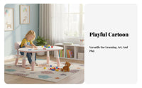 Child-Safe Design Kids Table and Chair Set Rounded Corners Adjustable Height Kids Table Stable Structure Toddler Study and Drawing Desk Sturdy Construction for Preschoolers, Toddlers, Teachers, Kindergarten, Playroom, Classroom, Preschool