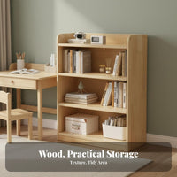 Large Capacity Fir Wood Storage Cabinet Sturdy and Long-Lasting Floor Standing Bookcase Multifunctional Wooden Bookcase Thickened Shelves for Book Lovers, Homeowners, Study Room, Bedroom, Small Areas, Entryway