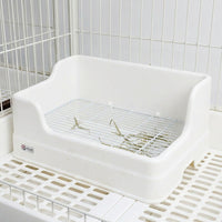 Anti Tip Toilet Rodent Litter Tray with Removable Pan, Large Litter Box for Cage Training, Splash Guard and Elastic Band Fixation for Small Pets